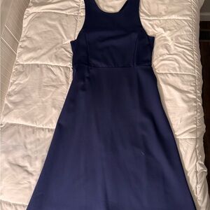 Banana Republic Navy Fit & Flare Dress – Crossback Detail